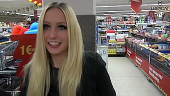 Lucy gets naughty in the aisles of a supermarket - A public romp