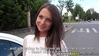 European Babe Enjoys Anal Sex In The Car