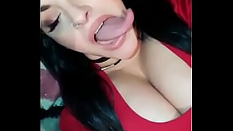 Long tongue action in this steamy Latina teen video