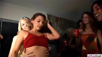 Intense Party With College Girls In Dorm Room