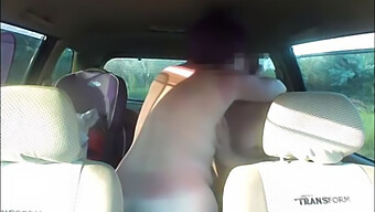 Amateur Married Couple Gets Intimate In A Car