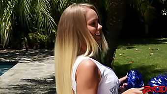 Busty cheerleader gets creampied in hardcore video