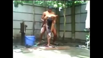 Bengali Bhabhi Undresses And Simulates Encounter With Street Urchin While Bathing Outdoors