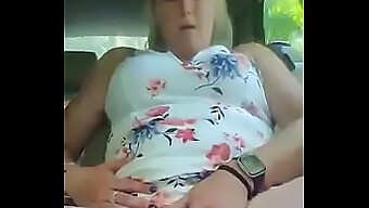 Sexy Blonde Milf Orgasms In A Public Car