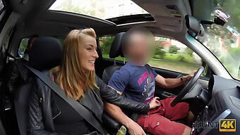 Una Chica Europea Ofrece Su Cuerpo A La Venta En Un Encuentro Al Aire Libre En Un Coche. ¡no Te Pierdas Esta Escena Caliente!