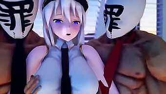 AzurLane de Mmd taille une pipe passionnée et reçoit une éjaculation