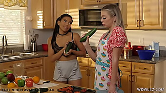 Tiffany Watson And Jada Kai Engage In Kinky Kitchen Cucumber Play