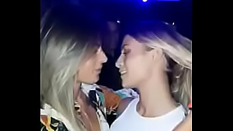 A Young Blonde Girl Indulges In Lesbian Pleasure In A Public Setting