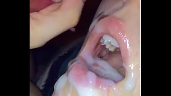 Teen Girl Receives A Huge Load In Her Mouth, Captured In Slow Motion