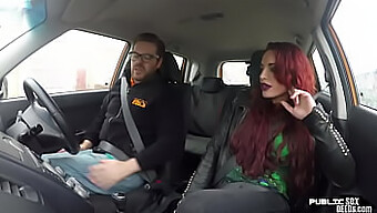 Redhead Brit Engages In Public Sexual Activity With Driving Instructor